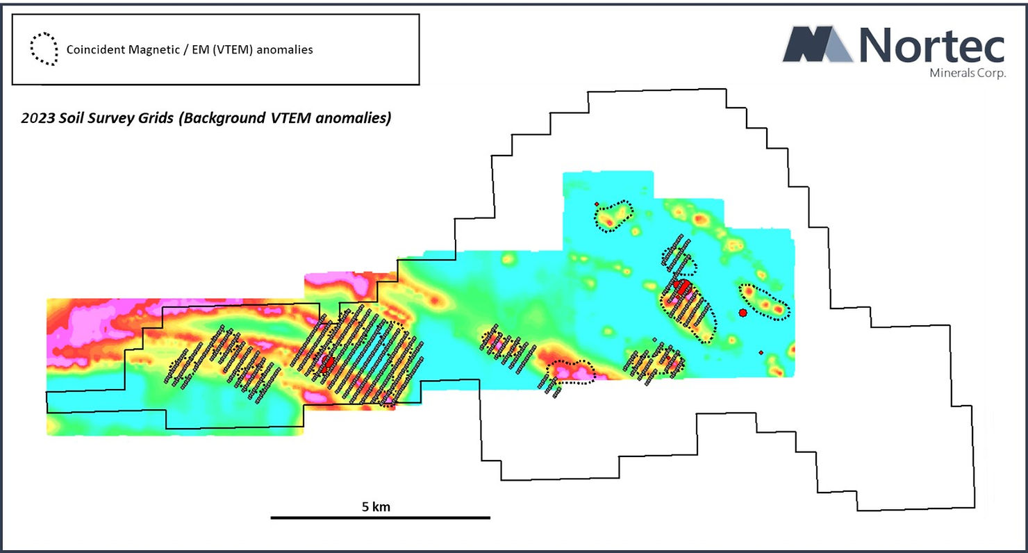 Figure 3: 2023 soil survey grid over newly identified high-priority VMS target areas.