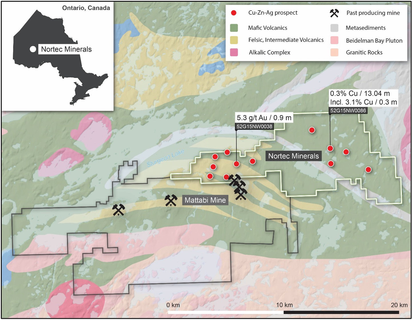 Figure 1. Sturgeon Lake Project location and geology.